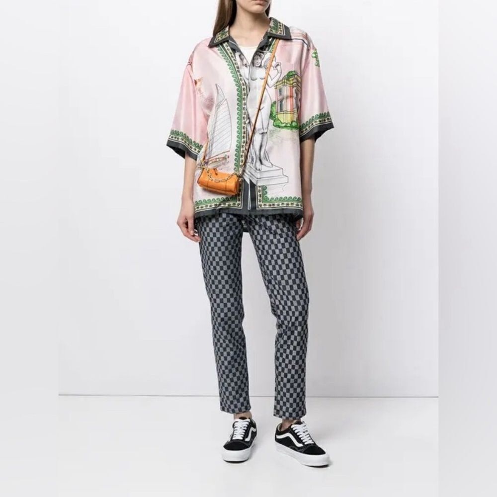 Fiorucci checkerboard organic cotton jeans